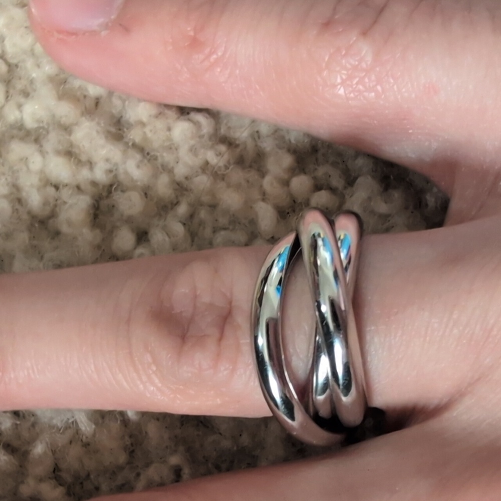 s925 13-14 stacking interlock rings - Picture 2 of 6